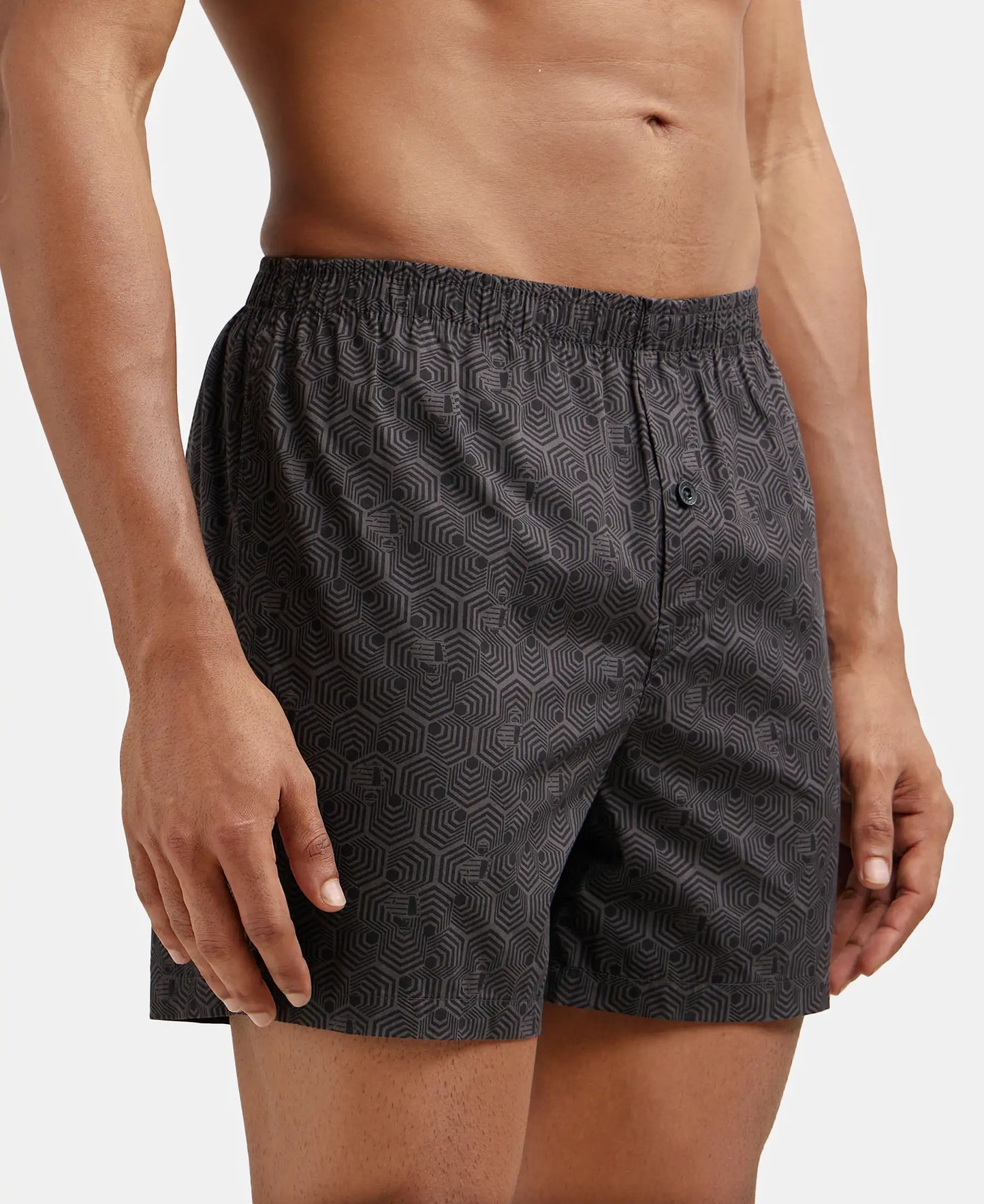 Super Combed Mercerized Cotton Woven Checkered Inner Boxers with Ultrasoft and Durable Inner Waistband - Black & Navy 1-4