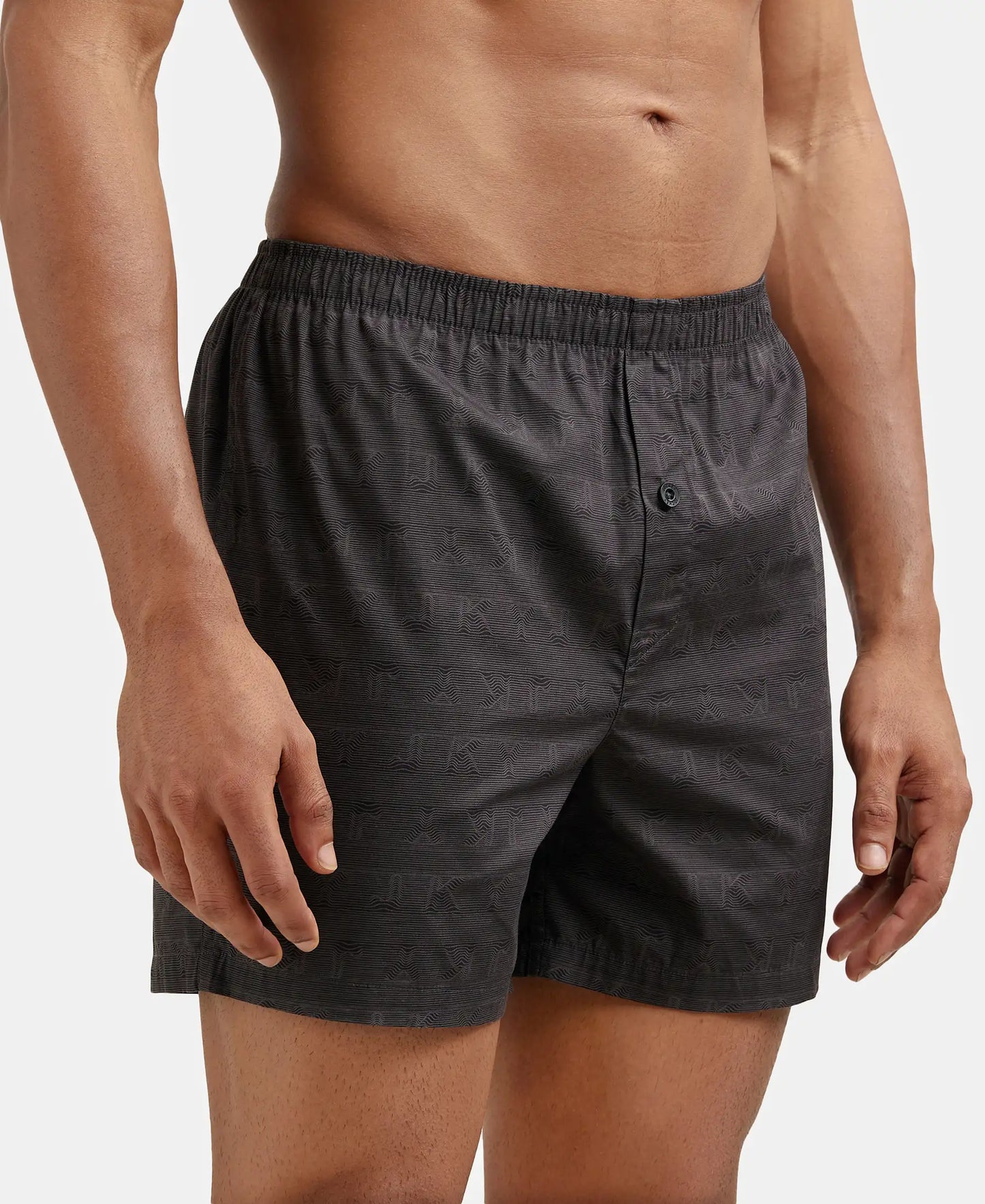 Super Combed Mercerized Cotton Woven Checkered Inner Boxers with Ultrasoft and Durable Inner Waistband - Black & Navy 2-4