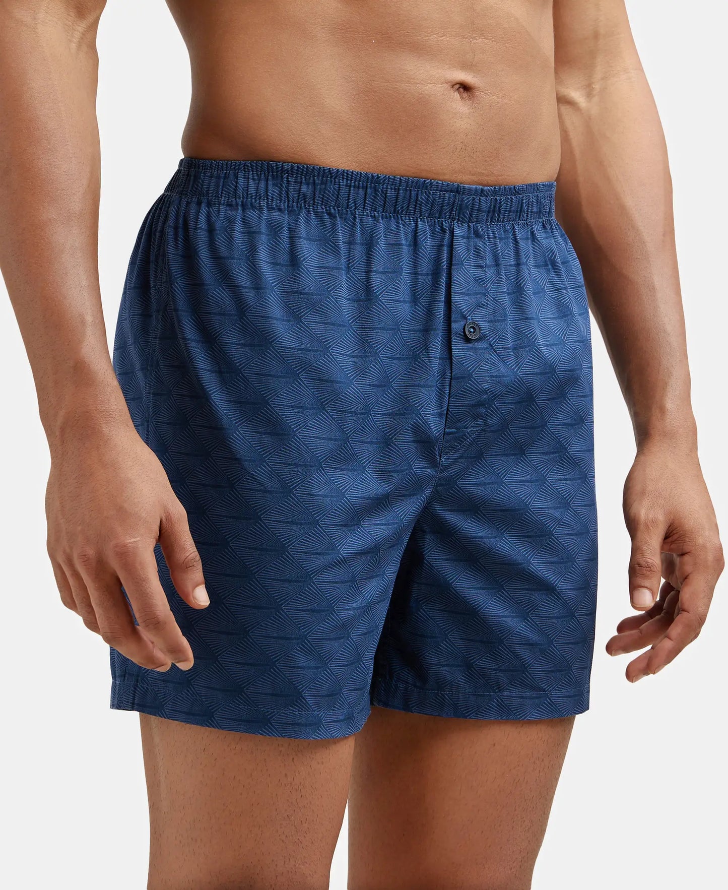 Super Combed Mercerized Cotton Woven Checkered Inner Boxers with Ultrasoft and Durable Inner Waistband - Black & Navy 2-5