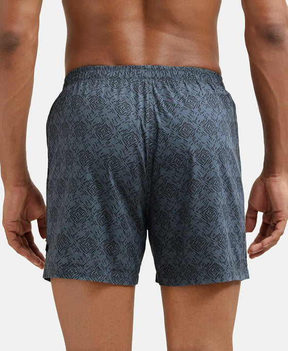 Super Combed Mercerized Cotton Woven Checkered Inner Boxers with Ultrasoft and Durable Inner Waistband - Black & Navy 3-7