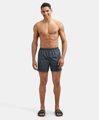 Super Combed Mercerized Cotton Woven Checkered Inner Boxers with Ultrasoft and Durable Inner Waistband - Black & Navy 3-9