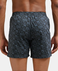 Super Combed Mercerized Cotton Woven Checkered Inner Boxers with Ultrasoft and Durable Inner Waistband - Navy & Seaport Teal-7
