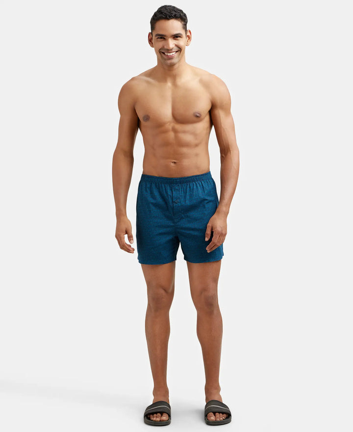 Super Combed Mercerized Cotton Woven Checkered Inner Boxers with Ultrasoft and Durable Inner Waistband - Navy & Seaport Teal-8