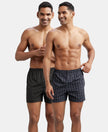 Super Combed Mercerized Cotton Woven Checkered Inner Boxers with Ultrasoft and Durable Inner Waistband - Grey-1