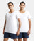 Super combed cotton Round Neck Half Sleeved Vest - White-1
