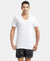 Super Combed Cotton V Neck Half Sleeved Vest with Stay Fresh Properties - White-1