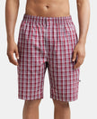 Super Combed Cotton Woven Bermuda with Inner Drawstring - Multi Color Check Des423-1