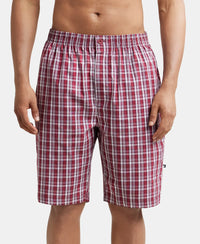 Super Combed Cotton Woven Bermuda with Inner Drawstring - Multi Color Check Des423-1