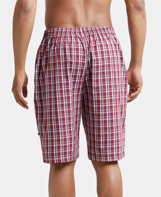 Super Combed Cotton Woven Bermuda with Inner Drawstring - Multi Color Check Des423-3