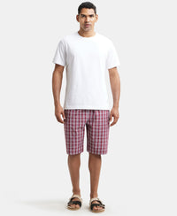Super Combed Cotton Woven Bermuda with Inner Drawstring - Multi Color Check Des423-4