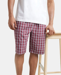 Super Combed Cotton Woven Bermuda with Inner Drawstring - Multi Color Check Des423-5