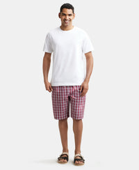 Super Combed Cotton Woven Bermuda with Inner Drawstring - Multi Color Check Des423-6