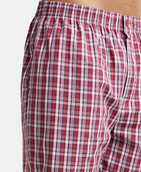 Super Combed Cotton Woven Bermuda with Inner Drawstring - Multi Color Check Des423-7