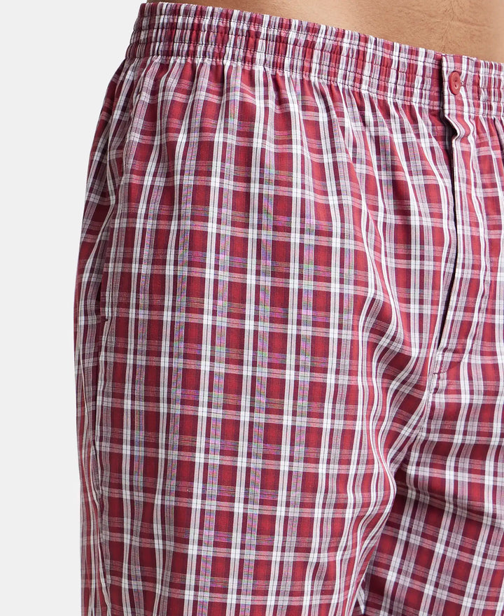 Super Combed Cotton Woven Bermuda with Inner Drawstring - Multi Color Check Des423-7