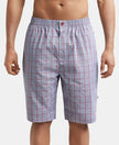 Super Combed Cotton Woven Bermuda with Inner Drawstring - Multi Color Check Des425-1