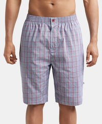 Super Combed Cotton Woven Bermuda with Inner Drawstring - Multi Color Check Des425-1