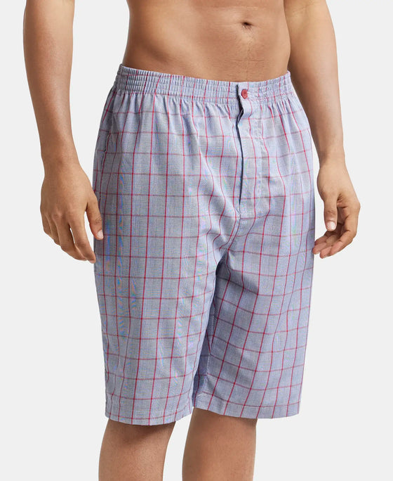 Super Combed Cotton Woven Bermuda with Inner Drawstring - Multi Color Check Des425-2