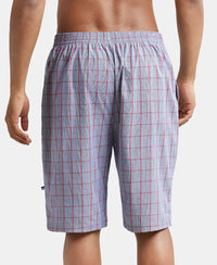 Super Combed Cotton Woven Bermuda with Inner Drawstring - Multi Color Check Des425-3