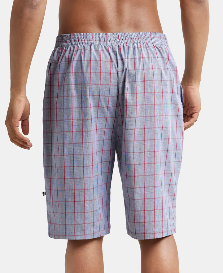 Super Combed Cotton Woven Bermuda with Inner Drawstring - Multi Color Check Des425-3