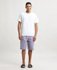 Super Combed Cotton Woven Bermuda with Inner Drawstring - Multi Color Check Des425-4