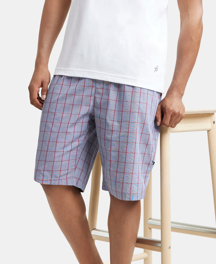 Super Combed Cotton Woven Bermuda with Inner Drawstring - Multi Color Check Des425-5