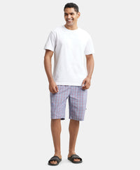 Super Combed Cotton Woven Bermuda with Inner Drawstring - Multi Color Check Des425-6