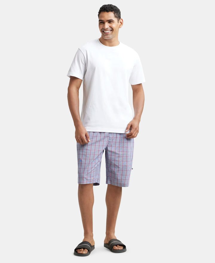 Super Combed Cotton Woven Bermuda with Inner Drawstring - Multi Color Check Des425-6