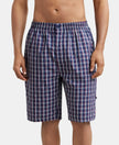 Super Combed Cotton Woven Bermuda with Inner Drawstring - Multi Color Check Des426-1