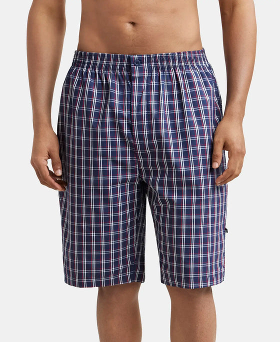 Super Combed Cotton Woven Bermuda with Inner Drawstring - Multi Color Check Des426-1