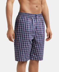 Super Combed Cotton Woven Bermuda with Inner Drawstring - Multi Color Check Des426-2