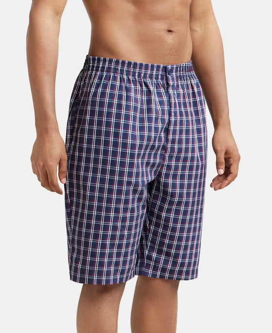 Super Combed Cotton Woven Bermuda with Inner Drawstring - Multi Color Check Des426-2