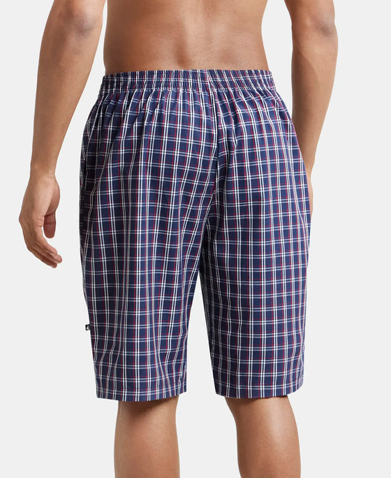 Super Combed Cotton Woven Bermuda with Inner Drawstring - Multi Color Check Des426-3