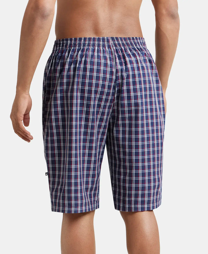 Super Combed Cotton Woven Bermuda with Inner Drawstring - Multi Color Check Des426-3