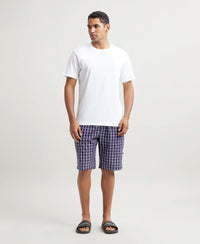 Super Combed Cotton Woven Bermuda with Inner Drawstring - Multi Color Check Des426-4