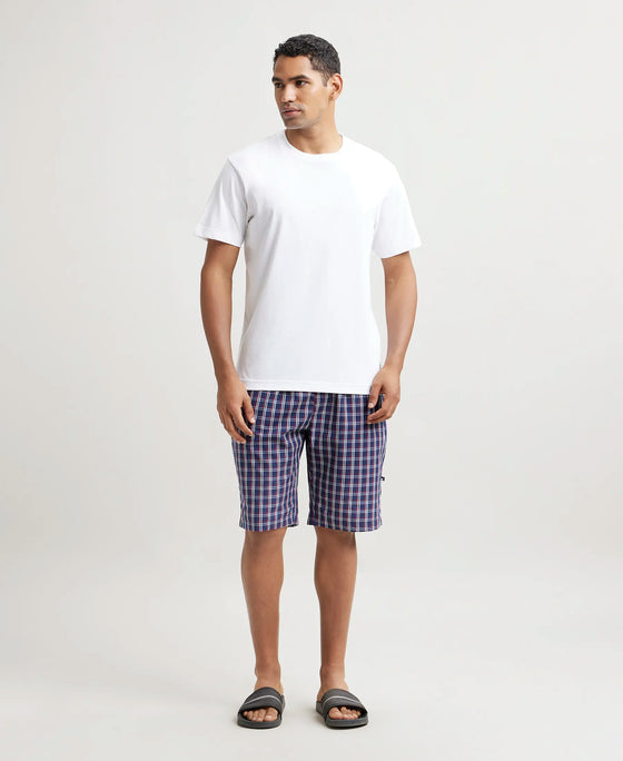 Super Combed Cotton Woven Bermuda with Inner Drawstring - Multi Color Check Des426-4