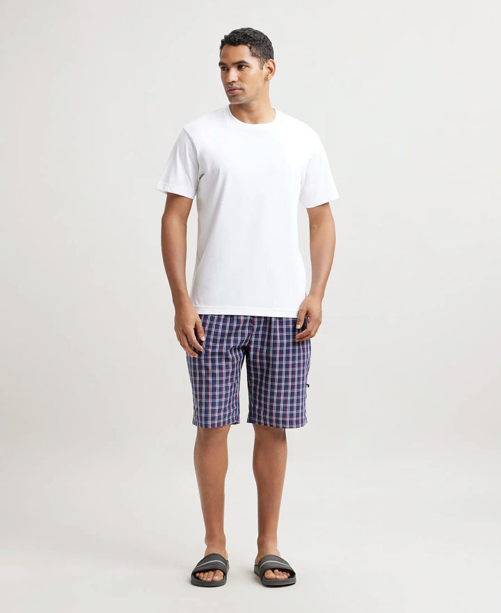 Super Combed Cotton Woven Bermuda with Inner Drawstring - Multi Color Check Des426-4