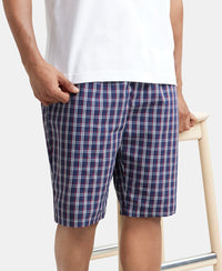 Super Combed Cotton Woven Bermuda with Inner Drawstring - Multi Color Check Des426-5