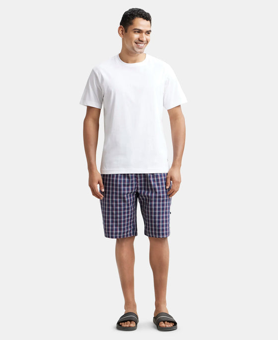 Super Combed Cotton Woven Bermuda with Inner Drawstring - Multi Color Check Des426-6