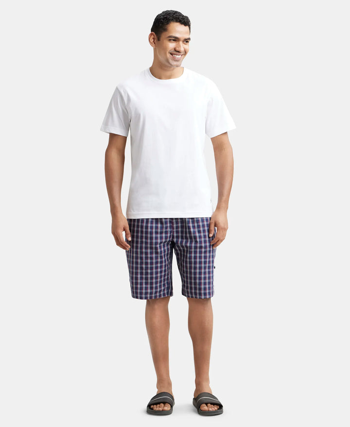 Super Combed Cotton Woven Bermuda with Inner Drawstring - Multi Color Check Des426-6