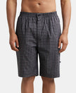 Super Combed Cotton Woven Bermuda with Inner Drawstring - Multi Color Check Des428-1