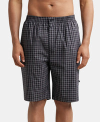 Super Combed Cotton Woven Bermuda with Inner Drawstring - Multi Color Check Des428-1