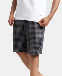 Super Combed Cotton Woven Bermuda with Inner Drawstring - Multi Color Check Des428-5