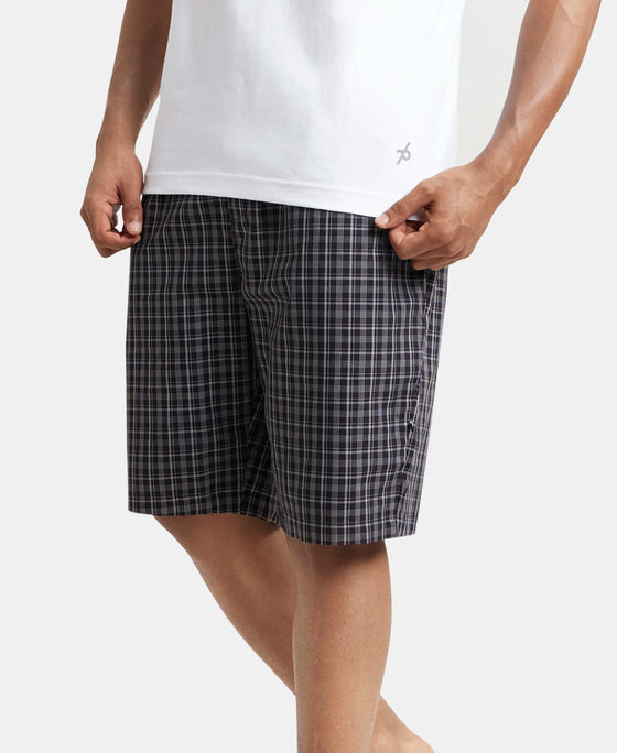 Super Combed Cotton Woven Bermuda with Inner Drawstring - Multi Color Check Des428-5
