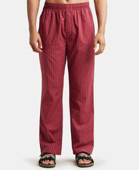 Super Combed Cotton Fabric Regular Fit Pyjama with Inner Drawstring - Multi Color Check Des419-1
