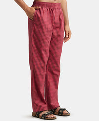 Super Combed Cotton Fabric Regular Fit Pyjama with Inner Drawstring - Multi Color Check Des419-2