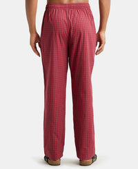 Super Combed Cotton Fabric Regular Fit Pyjama with Inner Drawstring - Multi Color Check Des419-3