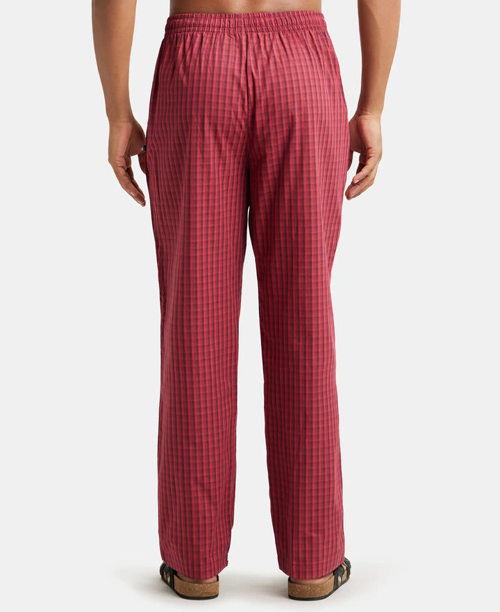 Super Combed Cotton Fabric Regular Fit Pyjama with Inner Drawstring - Multi Color Check Des419-3