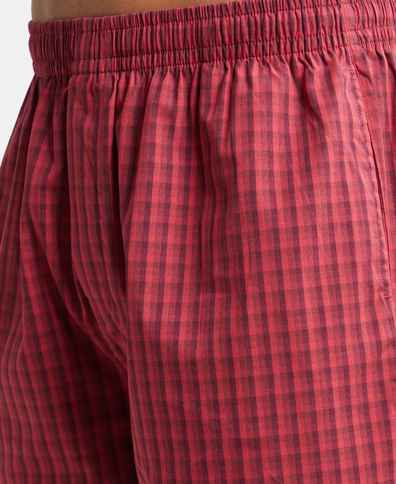 Super Combed Cotton Fabric Regular Fit Pyjama with Inner Drawstring - Multi Color Check Des419-6