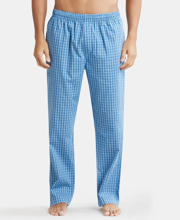 Super Combed Cotton Fabric Regular Fit Pyjama with Inner Drawstring - Multi Color Check Des422-1
