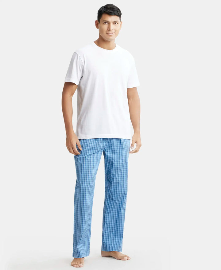 Super Combed Cotton Fabric Regular Fit Pyjama with Inner Drawstring - Multi Color Check Des422-4